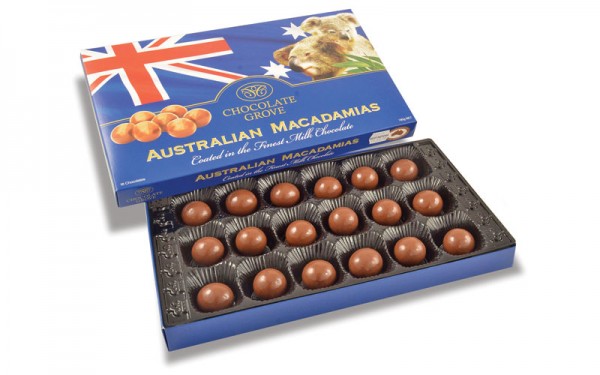 Australian flag - Macadamias/milk chocolate - Chocolate Grove